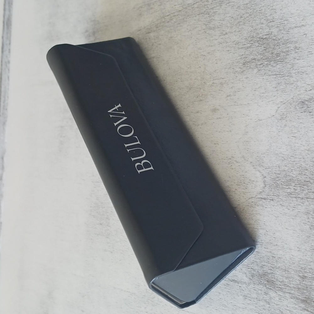 Bulova Original Dark Gray Sunglasses Eyeglass Foldable Triangle Case